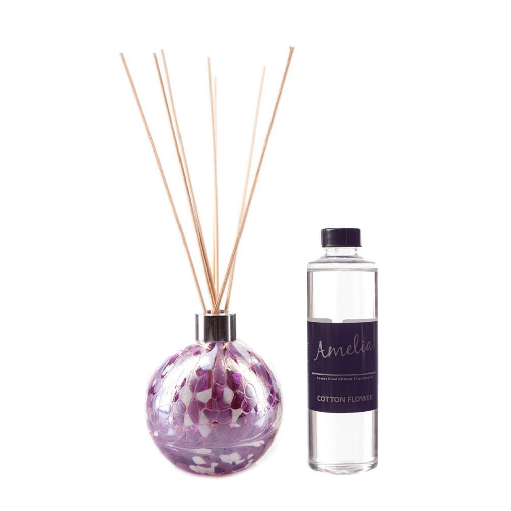 Amelia Art Glass Violet & White Reed Diffuser Gift Set  £35.99